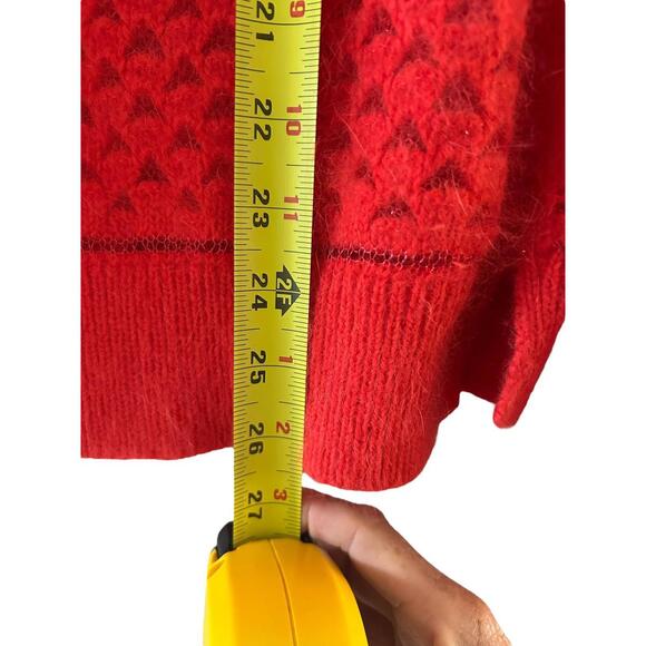 Juicy Couture Red Rabbit Hair Blend Open Knit Cardigan Sweater - Y2K Glam SZ L - Picture 9 of 13